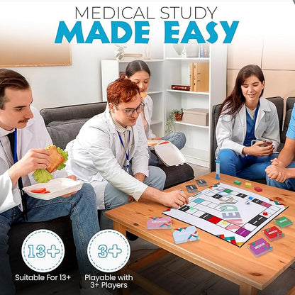 Medicos Medical Terminology Flashcard Board Game - Funny Medical Gifts Educational Doctor Games/Medical Student Gifts Science Games Stem Gifts for Adults Ages 13 and Up