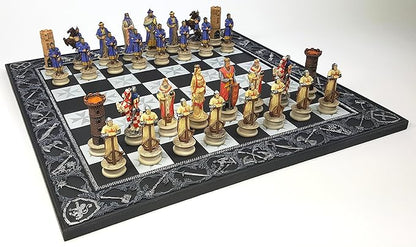 Medieval Times Crusades King Richard vs Saladin Chess Set with 17 Maltese Board