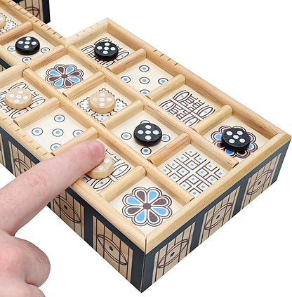 WE Games The Royal Game of UR - Wood Board with Storage Drawer | One of The Oldest Strategy Games in The World