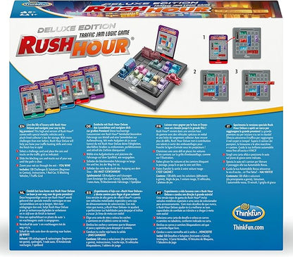 ThinkFun Rush Hour Deluxe – The Gamer's Logic Game - Navigate 120 Traffic Challenges with Collector's Edition Limo and Metallic Design - Ages 8+