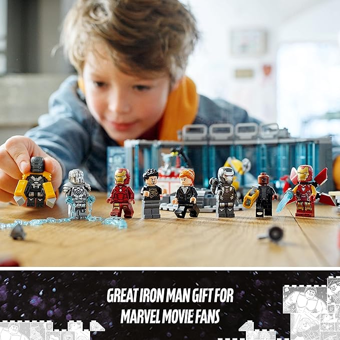 Lego Marvel Iron Man Armory Toy Building Set 76216 Avengers Gift for 7 Plus Year Old Kids Boys &amp Girls Iron Man Pretend Play Toy Marvel Building Kit with MK3 MK25 and MK85 Suit Minifigures