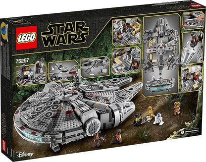 LEGO Star Wars Millennium Falcon 75257 Building Set - Starship Model with Finn Chewbacca Lando Calrissian Boolio C-3PO R2-D2 and D-O Minifigures The Rise of Skywalker Movie Collection
