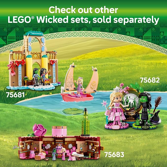 LEGO Wicked Welcome to Emerald City Building Toy - Wicked Toy for Kids Ages 9+ - Gift for Girls and Boys with Tower Model Glinda &amp Elphaba Minidolls - 75684