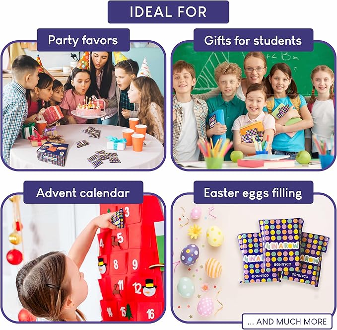BONNYCO 4 in a Row Pack of 16 Birthday Party Favors for Kids Age 5-12. Classroom Prizes for Students Bulk Gifts Mini Travel Board Games and Toys Goodie Bags and Pinata Stuffers