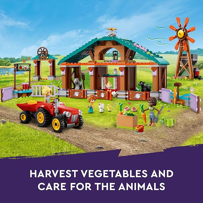 Lego Friends The Sanctuary of The Farm Animals Building Toy with Tractor Mill 3 Mini Dolls and 5 Animals Toys for Girls and Children from 6 Years and Older Gift Ideas 42617