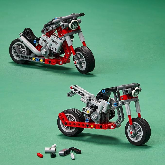 Lego Technic Motorcycle 42132 Model Building Kit Give Kids a Treat with This Motorcycle Model 2-in-1 Toy for Kids Aged 7+ (163 Pieces)