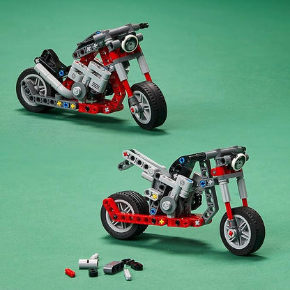 Lego Technic Motorcycle 42132 Model Building Kit Give Kids a Treat with This Motorcycle Model 2-in-1 Toy for Kids Aged 7+ (163 Pieces)