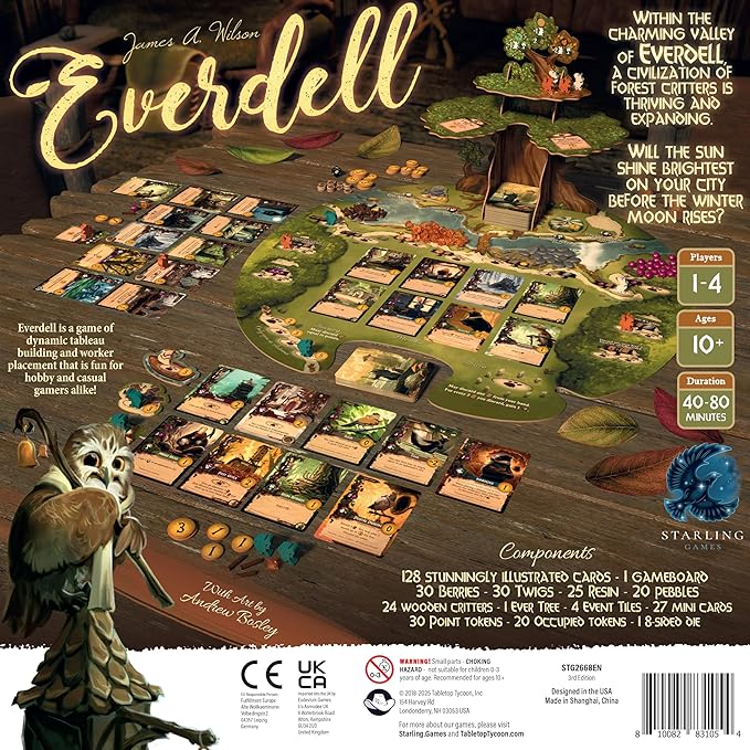 Everdell Board Game – Strategic Worker Placement &amp Tableau Building Game for Adults &amp Teens 1–4 Players Age 14+ Award-Winning Tabletop Fantasy Game