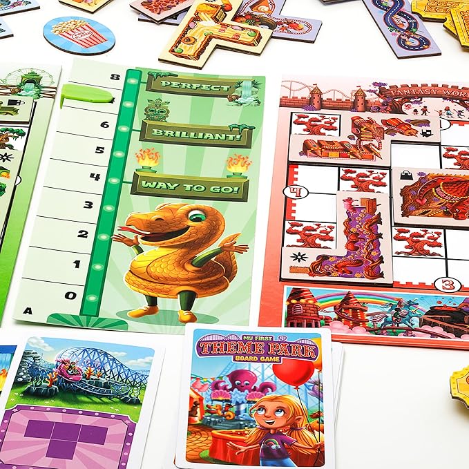 My First Theme Park Board Game for Kids Ages 5+- Build an Amusement Park with Cute Rides &amp Games - Fun Family Tile-Placement Strategy Game - Easy to Learn - Educational Gift for Boys &amp Girls