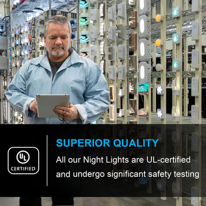 GE LED Night Light, Plug-in, Dusk to Dawn Sensor, Warm White, Ambient Lighting, Ideal Kids Adults Nightlight for Bedroom, Bathroom, Nursery, Hallway, Kitchen, 30966, 2 Pack