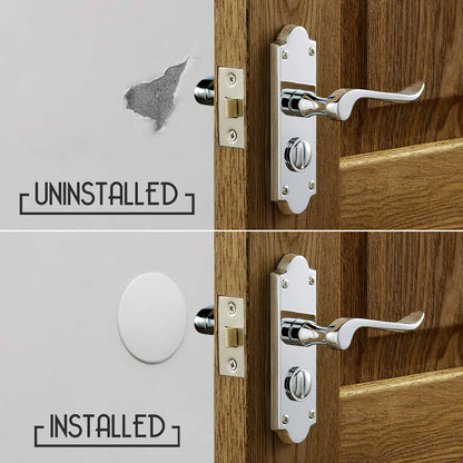Door Stoppers - Large 3.15" (4 PCS) - Door Stoppers for Wall with Strong Back Adhesive - Quiet and Shock Absorbent Silicone Wall Protectors from Door Knobs - Protects Every Surface - White