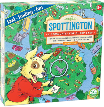 eeBoo: Spottington Board Game Develops Observational Skills Focus and Speed Fast Finding and Fun for 1 to 6 Players Perfect for Ages 5 and up