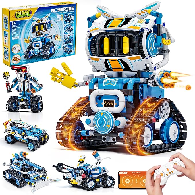 5 in 1 STEM Robotics Kit for Kids 8-12 APP &amp Remote Control Robot Building Kit Science Project Kit &amp STEM Toys for Ages 8-13 Gifts for 8 Year Old Boys Girls