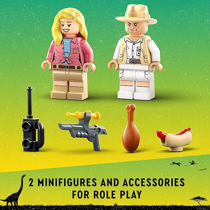 LEGO Jurassic Park Velociraptor Escape 76957 Learn to Build Dinosaur Toy for Boys and Girls Gift for Kids Aged 4 and Up Featuring a Buildable Dinosaur Pen Off-Roader Vehicle and 2 Minifigures