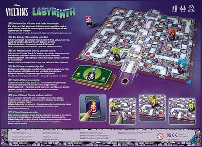 Ravensburger Disney Villains Labyrinth Board Game - Engaging Family Fun for Ages 7 and Up - Dynamic Maze Puzzle - Quality Design - Ideal Gift for Disney Fans