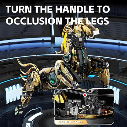 Mechanical Horse Building Block Set Build &amp Pose with Movable Legs – Engaging DIY Model with Motor Kit for Kids and Teens
