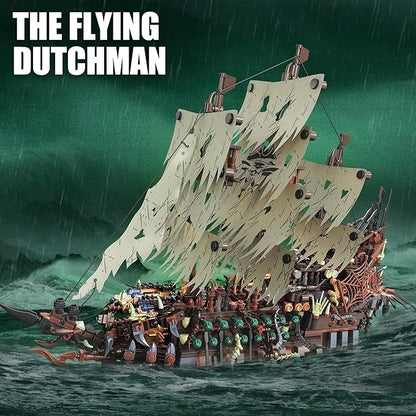 Pirate Ship Building Sets with Lights MOC Flying Dutchman Model Toy Boat Ghost Ship Building Blocks Sets Great for Adults and Teens as a Birthday or Party Gifts(2159Pieces)