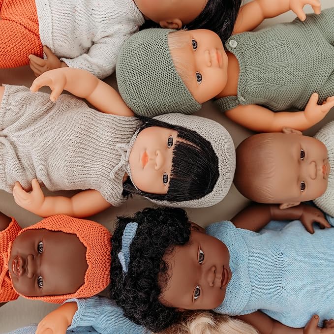 Miniland Doll 12 5/8'' African Girl (Polybag) - Made in Spain Anatomically Correct Quality Inclusion