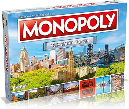 Monopoly Board Game Cleveland Monopoly Edition: 2-6 Players Family Board Games for Kids and Adults Board Games for Kids 8 and up for Kids and Adults Ideal for Game Night
