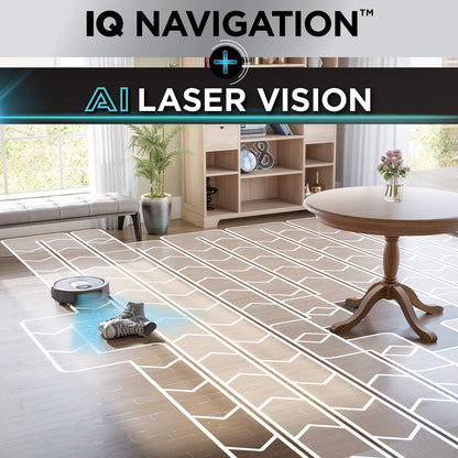 Shark AI Robot Vacuum, Smart Mapping|Scheduling|Pet Hair Pick Up|Logical Navigation, Black/Silver (RV2001), Carpet