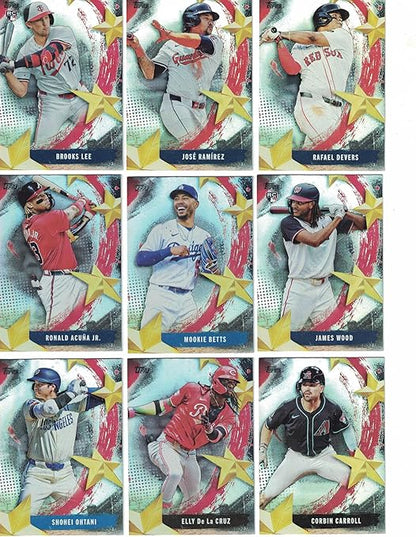 2025 Topps Baseball (Series 1) Stars of MLB Complete Insert Set (1-30) *Plus* The 2025 Topps (Series 1) NL/AL League Leader Set of (10) Cards! Loaded with Star Players!