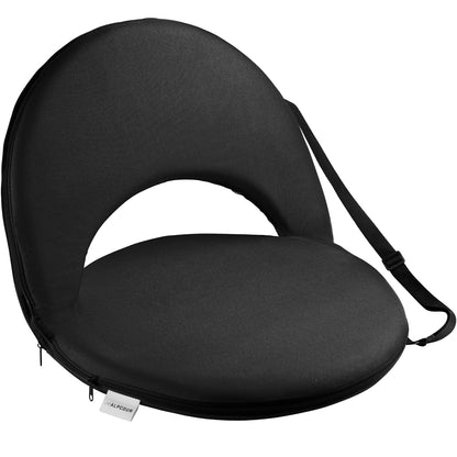 Alpcour Folding Stadium Seat – Deluxe Outdoor Camping Reclining Waterproof Cushion Chair for Bleachers – Best 6-Position Back Support Picnic Bleacher Seats w/Extra Thick Padding for Support & Comfort