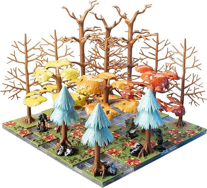 Monster Adventure Terrain 3D Interchangeable Builder System - 91pc Painted Fall Forest Set w Base - Build Modular Worlds in a Snap &amp Elevate Your Campaign - Compatible with DND Dungeons &amp Drag