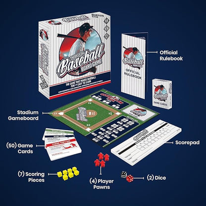 MasterPieces Baseball Dice Board Game - Realistic Gameplay Family Fun for Adults &amp Kids 2-8 Players Ages 6+