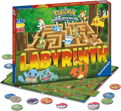 Ravensburger Labyrinth Pokemon Board Game - A Strategic Maze Adventure for Family Nights &amp Pokemon Parties - Includes Pikachu Bulbasaur and More - Great Birthday Gift for Kids Ages 7 and Up