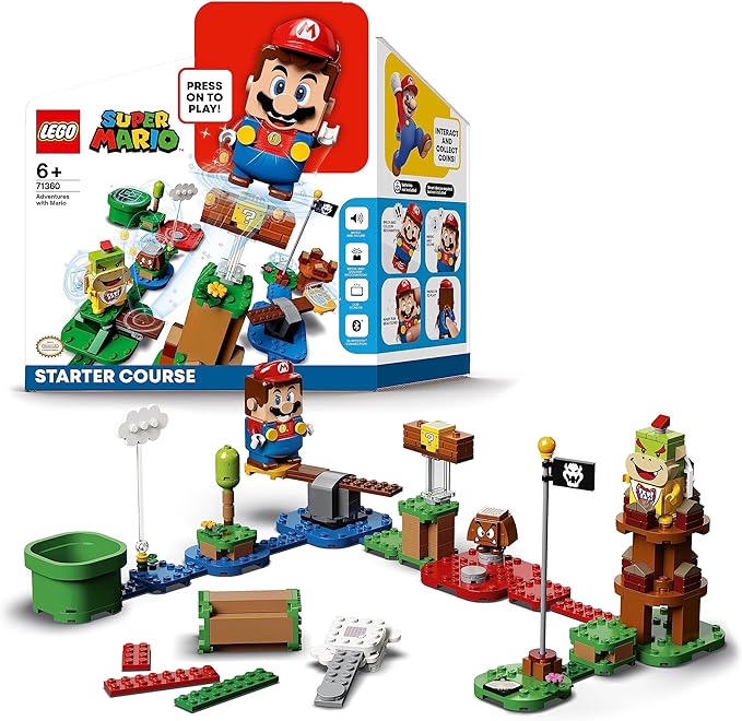 Lego Super Mario Adventures with Mario Starter Course Set Buildable Toy Game Collectible Gifts for Kids Boys &amp Girls 6 Plus Year Old with Interactive Figure 71360