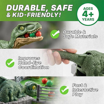 Jurassic World Ravenous Raptors Board Game– Dino Chomping Board Games for Kids Interactive Dinosaur Game w/Snack Balls Play Arena &amp Raptors Easy Play Durable Design for Kids Ages 4+
