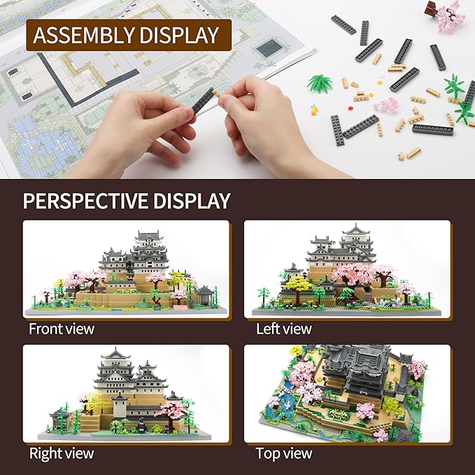 Japan Himeji Castle Miniature Building Blocks Model 10080 Pieces Architectural Landmark Collection Building Sets Gift Model Kit for Adults