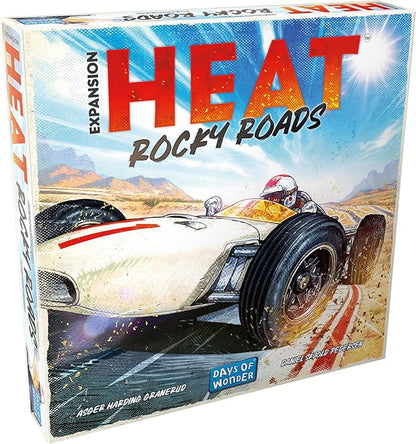 Asmodee Heat: Rocky Roads Board Game Expansion - 2 New Tracks 1966 Championship Season Sliding Skirts Mechanic &amp New Cards Strategy Game for Kids &amp Adults Ages 10+ 1-7 Players 60 Min Pla