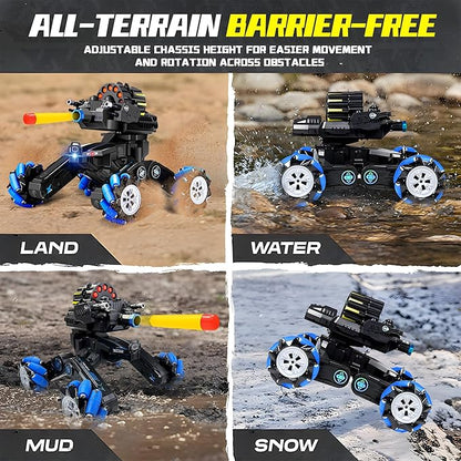 RC Tank that Shoots Gesture Sensing RC Tank 2.4GHz Battle Soft Bullets Hand Control Car Drift Remote Control Trucks for Boys &amp Girls 8-12 Remote Control Tank with Light Music