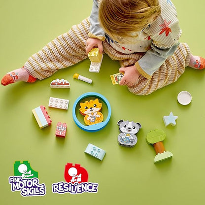 LEGO DUPLO My First Puppy &amp Kitten with Sounds 10977 Pet Animal Toys for Toddlers 1 .5-3 Years Old Early Development Set with Large Bricks