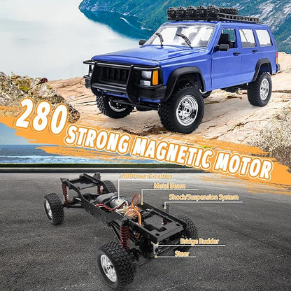 Fistone 1:12 Scale Remote Control Car RC Rock Crawler 2.4Ghz 4WD Off-Road Remote Control Truck with LED Light All Terrains Climbing Vehicle Waterproof Outdoor RC Car Kids Age 8-12 Adults Gifts