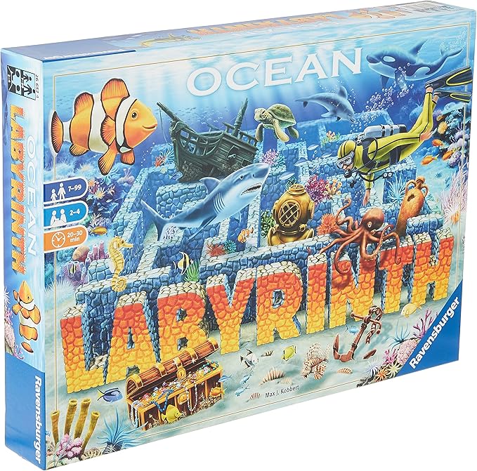 Ravensburger Ocean Labyrinth - Engaging Family Board Game for Kids &amp Adults - Quick Learning Curve - High Replayability - Perfect for Ages 7 and Up - Brilliant Mind Teaser