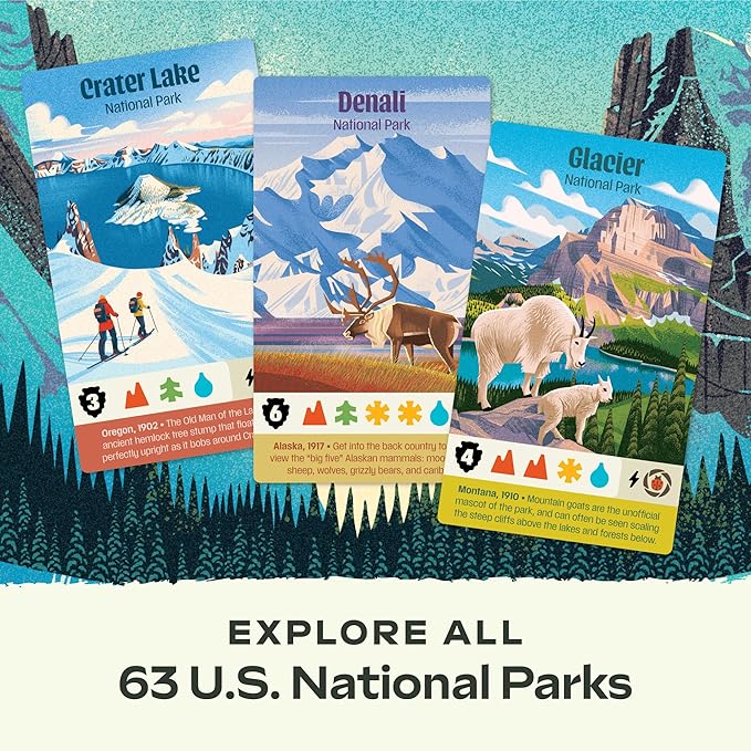 Keymaster Games Parks (2nd Edition) | Summit Deluxe | Beautiful Strategy Game for Families Adults Kids or Solo | Explore Nature and Outdoors by Hiking US National Parks | Ages 10+ | 1-5 Players