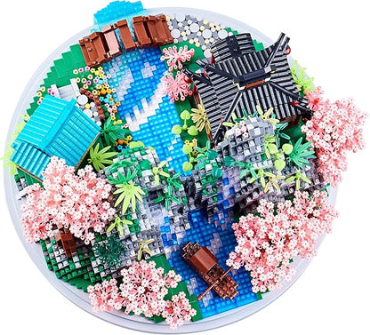 7626 PCS Micro Building Blocks Set Chinese Peachtree Model for Adults Decorative Creative Present for Adult Age of 14+ Cherry Blossom Tree Building Set