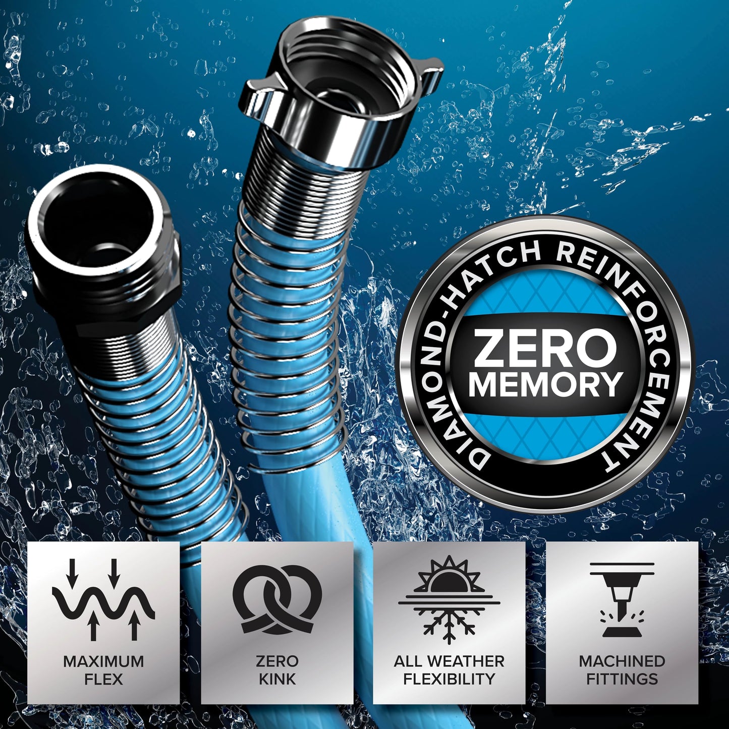 Camco EVOFlex 4-Ft RV Drinking Water Hose - Features Extra Flexible Design w/Stainless Steel Strain Relief Ends - Lead-Free, BPA-Free and Phthalate-Free - 5/8” ID (22590)