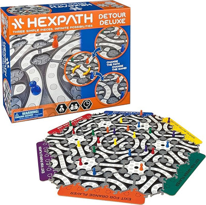 HexPath 5-in-1 Modular Strategy Board Game (1-6 Players) | 7+ Years | 15 min Playtime | Perfect Board Game for a Family Game Night | Best for Kids Birthday Gift | MESH Accredited