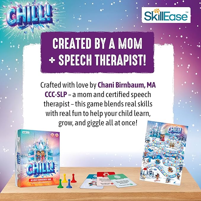 CHILL Anger Management for Kids Ages 5-9 Therapy Games Social Emotional Learning Fun Social Skills Board Game for Therapists &amp Families