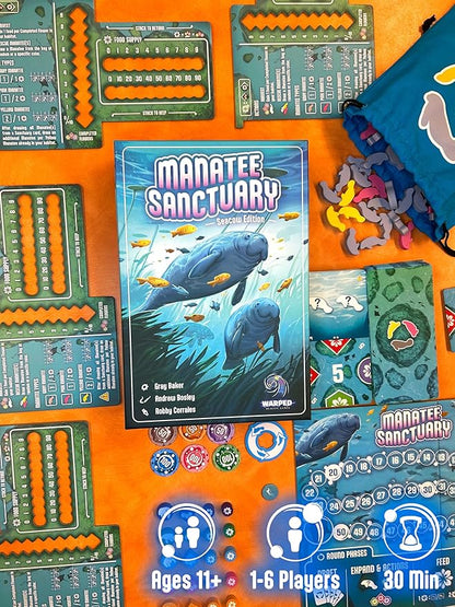 Manatee Sanctuary: Seacow Edition Board Game - Strategic Tableau Building and Drafting Game for Adults and Kids 11+ 1-6 Players