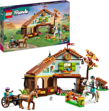 Lego Friends Autumn’s Horse Stable 41745 Building Toy Role-Play Fun for Kids Ages 7+ with 2 Mini-Dolls and 2 Horses Carriage and Riding Accessories A Gift Birthday Gift for Kids Who Love Horses