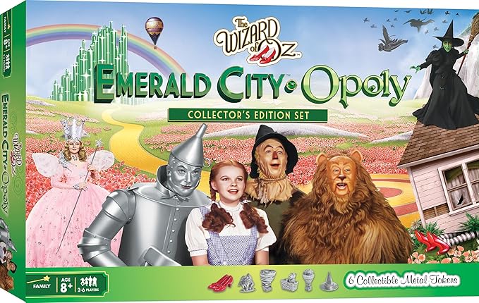 MasterPieces Opoly Board Games - The Wizard of Oz Emerald City Opoly - Officially Licensed Board Games for Adults Kids &amp Family