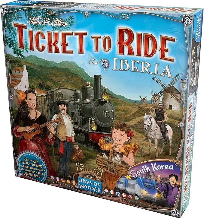 Asmodee Ticket to Ride Iberia + South Korea Board Game Expansion - Train Route Strategy Game Family Fun for Kids &amp Adults Ages 8+ 2-6 Players 30-60 Minute Playtime