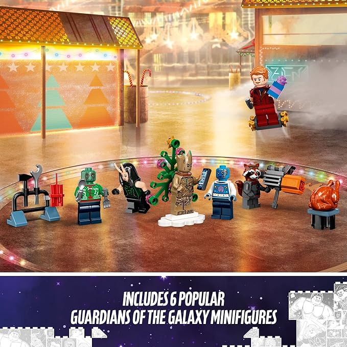LEGO Marvel Studios’ Guardians of The Galaxy 2022 Advent Calendar 76231 Building Toy Set and Minifigures for Kids Boys and Girls Ages 6+ (268 Pieces)