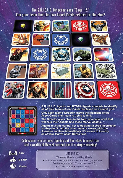 USAopoly Marvel Codenames | Based On The Hit Social Word Game Codenames | Relive Memorable Moments From The Marvel Comic Universe | Fun Board Game For The Whole Family