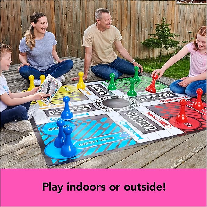 Giant Sorry Classic Family Board Game Indoor Outdoor Retro Party Activity Summer Toy with Oversized Gameboard for Adults and Kids Ages 6 and up