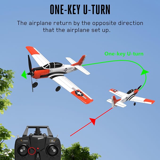 Volantexrc RC Airplane 2.4Ghz 4 Channel Remote Controlwith Aileron T28 Trojan Parkflyer RC Aircraft PlaneReady to Fly with Xpilot Stabilization SystemPerfect for Beginners
